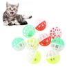 5pcs Pet Toys Plastic Kitten Training Ball With Bell Hollow Cat Fun Throw Ball Random Colors