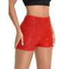 Women's Multi-coloured Fashion Beaded Spice Girls Shorts Elastic Waist Slim Stretch Sequin Pants Sexy Straight Shorts