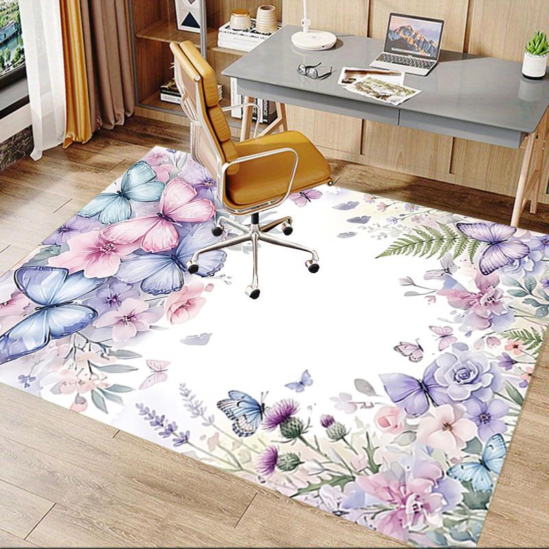 1PC Butterflies Flowers Non-Slip Floor carpet, Office, family, bedroom, Studio - Large Area Rug, Vibrant Colors, Longlasting Material-X443