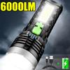 6000LM светодиодный фонарик USB зарядка многофункциональный фонарик водонепроницаемый фонарик встроенный аккумулятор ручной фонарь кемпинговый фонарь