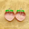 10pcs DIY Peach Flat Resin Charms Pendant 3D Fruit Pendants  Jewelry Making Accessories