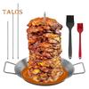 Вертикальный шампур Al Pastor для гриля Подставка для шампура из нержавеющей стали 9 дюймов с 3 съемными шипами Бразильская вертикальная подставка для вертела Держатель для шаурмы