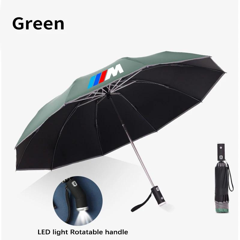 LKCW9 For BMW M Power M3 X1 X3 X5 E36 E39 E46 E60 E90 F10 F20 F30 G20 G30 Car Led Light Automatic Folding Windproof Sunshade Umbrella