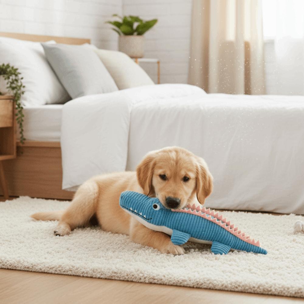 Animal Shape Pet Crocodile Toy Cartoon Plush Squeaky Toy Pet Plush Toy  Play Interactive
