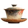 Керамическая чаша для чая Саньцай с ручной росписью Gaiwan