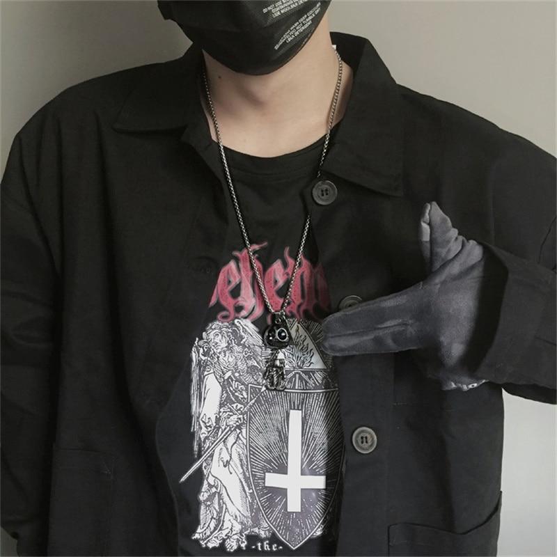 Титановая сталь мультфильм милый медведь темнота динозавр робот ожерелья для мужчин женщин длинная цепочка в стиле панк ретро ювелирные изделия подарок