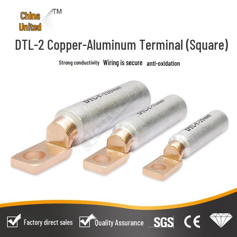 DTL-2 Copper-Aluminum Square Millimeter Cold Crimp Terminal Lug