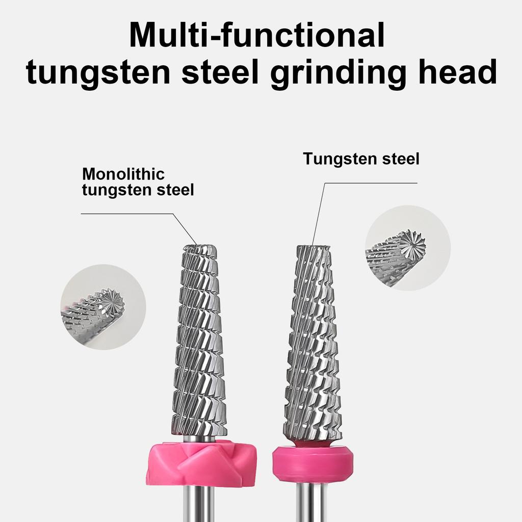 Сверла для ногтей из вольфрамовой стали, инструмент для дизайна ногтей, 5 в 1, фреза, маникюрный инструмент для маникюрного салона