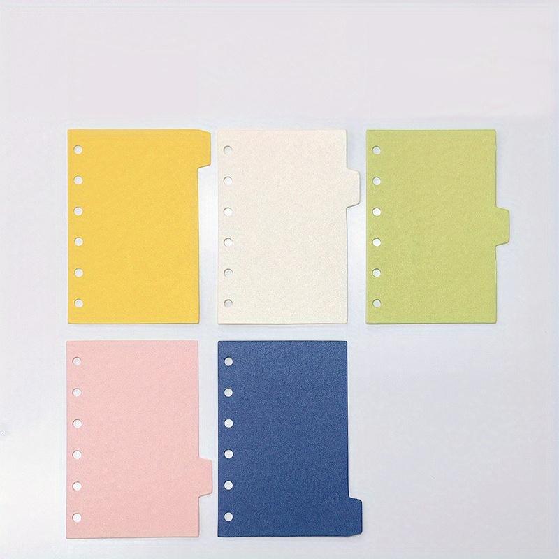 20pcs A7 Binder Dividers Multicolor PP Planner Inserts Index Tabs Loose Leaf Binders Accessories Refill Category Page Tab Indexing