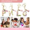 Colorful Acrylic Initial Keychain with Tassels Pendant Decor Letter Cup Pink Keyring Water Bottle