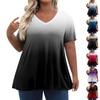 Womens Plus Size Tops Shorts Sleeve Shirts V Neck Casual Clothing Clothes Prints Tops