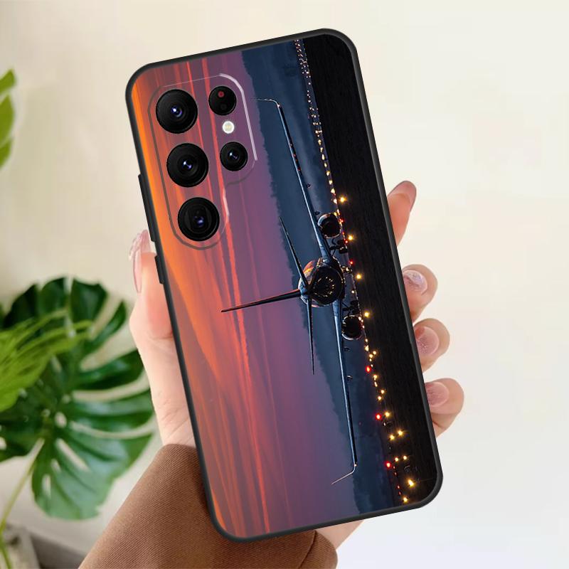 Мягкий чехол для телефона Samsung Galaxy S25 S21 S22 S23 S24 Ultra S9 S10 Plus S20 FE S24 FE с рисунком самолета