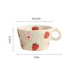 300ml Cute Hand Pinched Ceramic Mugs Hand Drawn Flowers Coffee Cup Student Breakfast Milk Oatmeal Cup Gift Office Water Cups