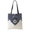 Elegant Lady Girls  Handbag Floral Porcelain Geometry Abstract Pattern Shoulder Bag Casual Teenager Book Tote for Shopping