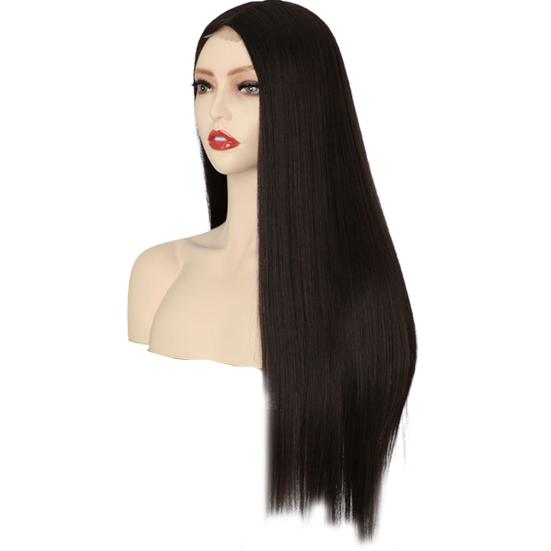 Парик из высокотемпературного шелка, женственный, пушистый, натуральный, мягкий на ощупь, косметический инструмент для укладки волос, женский, черный, длинный, прямой, для леди