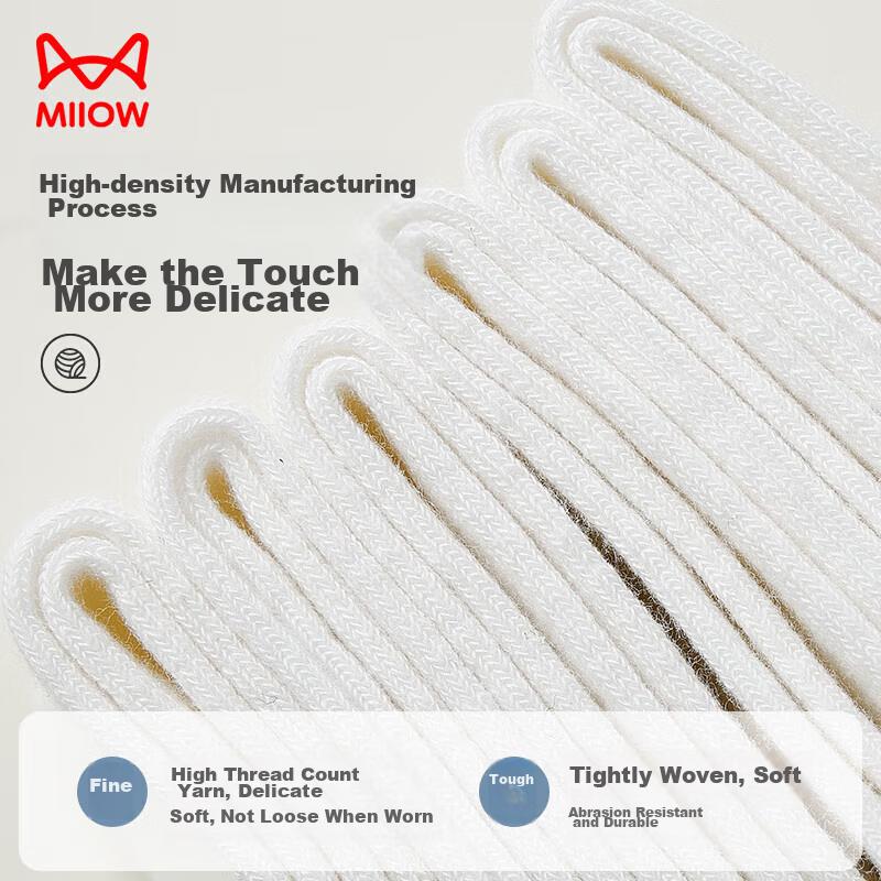 MiiOW 6 Pairs [100% Pure Cotton Socks] Men's Summer Short Socks, Boat Socks, Odor-Resistant, White Men's Socks