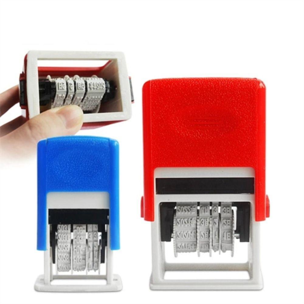 Stamp Self-Inking Stamps 4mm Date Stamps Automatic Ink Return Handle Account Stamp Date Wheel Stamp