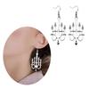Hanukkah Menorah Drop Earrings Alloy Candle Holder Necklace Hexagrams Israel Faith Judaism Jewelry Gift for Women Girls