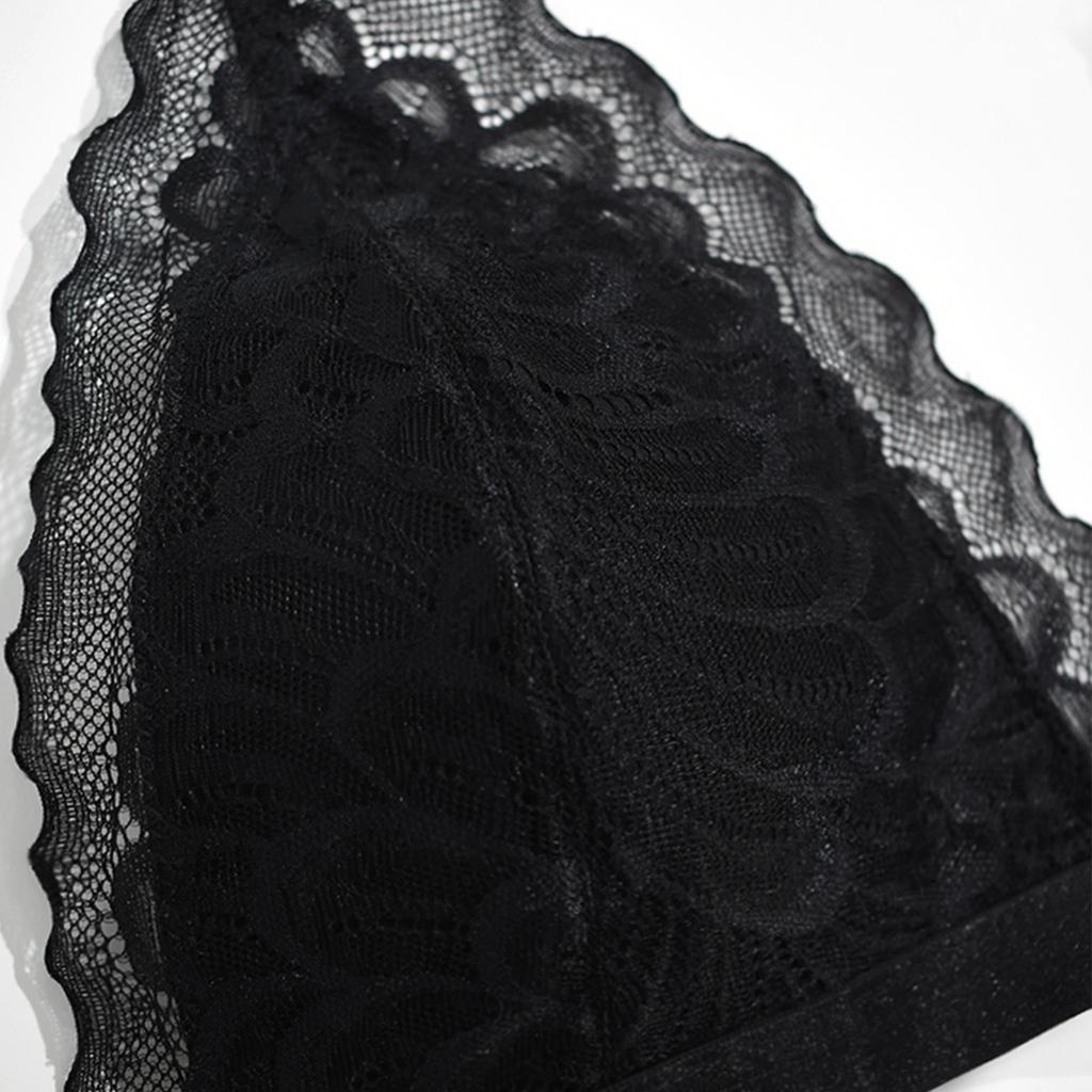 European and American Plus Size Lingerie Lace Gathered Front Buckle No Steel Ring Bra Sexy Big Chest Small Thin Cup Beautiful Back