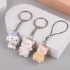 Милый брелок в виде медведя, мультяшного кролика, щенка, телефона, цепочка для наушников, чехол, кулон, шнурок, рюкзак, сумка, декор, автомобильный брелок