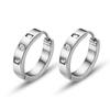 Doreen Box 1 Pair Exquisite Earrings 304 Stainless Steel & Rhinestone Hoop Earrings For Women Fashion Jewelry Gift 20mm Dia.