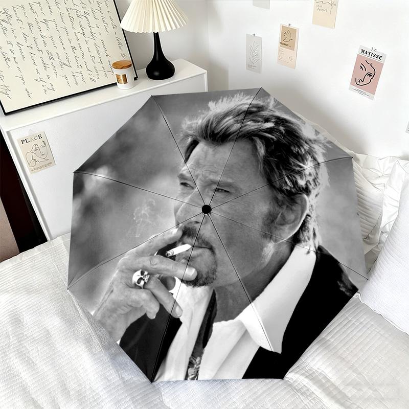 French legendary rock singer and actor Johnny Hallyday umbrella is suitable for all seasons, including home travel and outdoor activities Y19