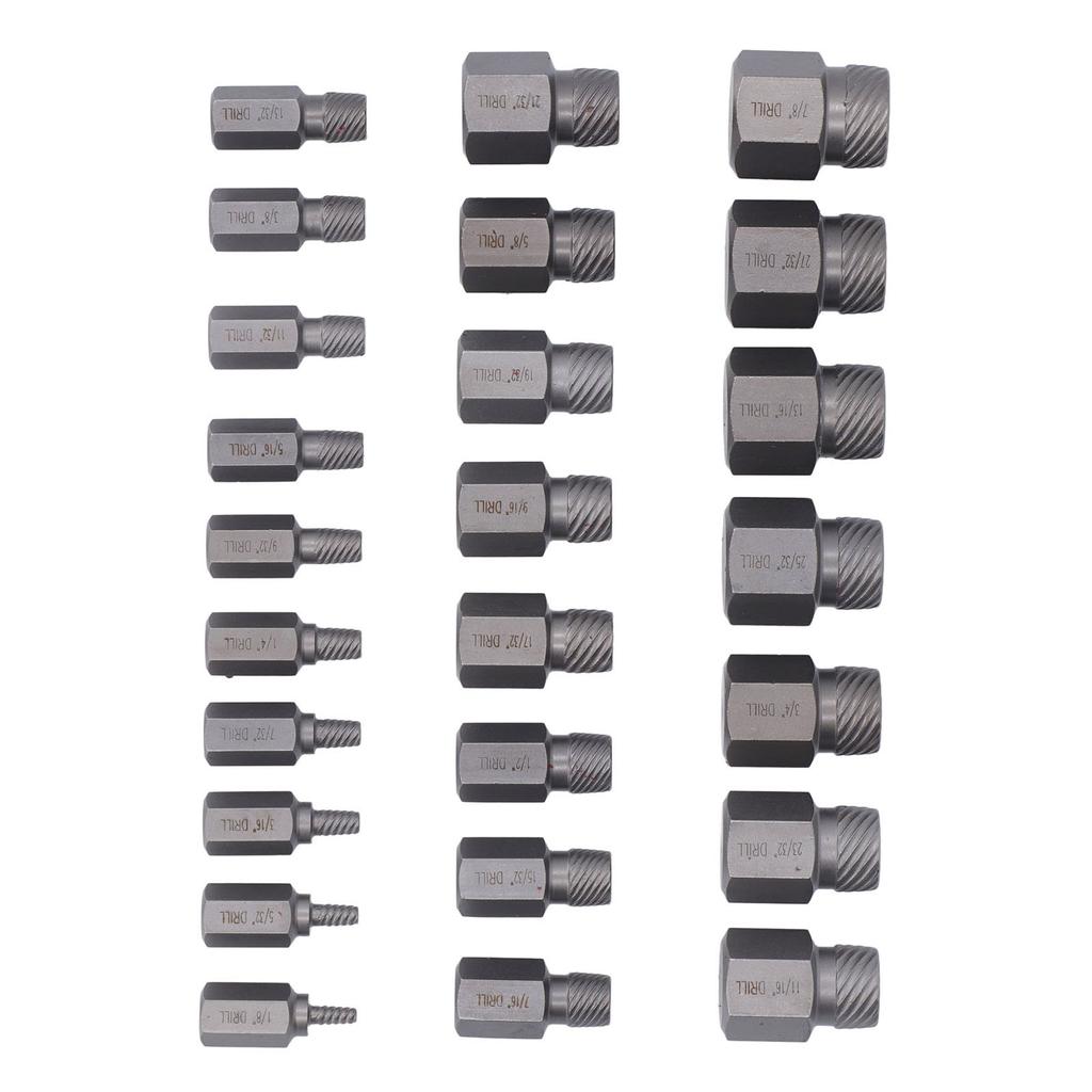 25 шт. Набор для извлечения поврежденных винтов, хромомолибденовая сталь, шестигранный болт, шпилька, экстрактор для извлечения