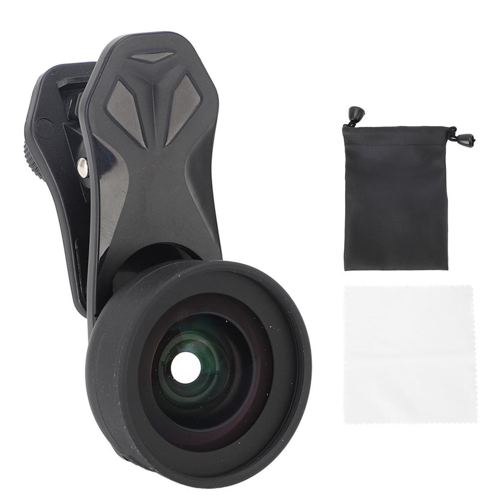 Phone Clip On Lens 120 Degree Wide Angle and 10X Macro Optical Glass Lens for Smartphone