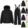 Children's Fashion Skiwear Set Boys' And Girls' Thickened Waterproof Warm Ski Suit Jacket And Trousers Outfit Set