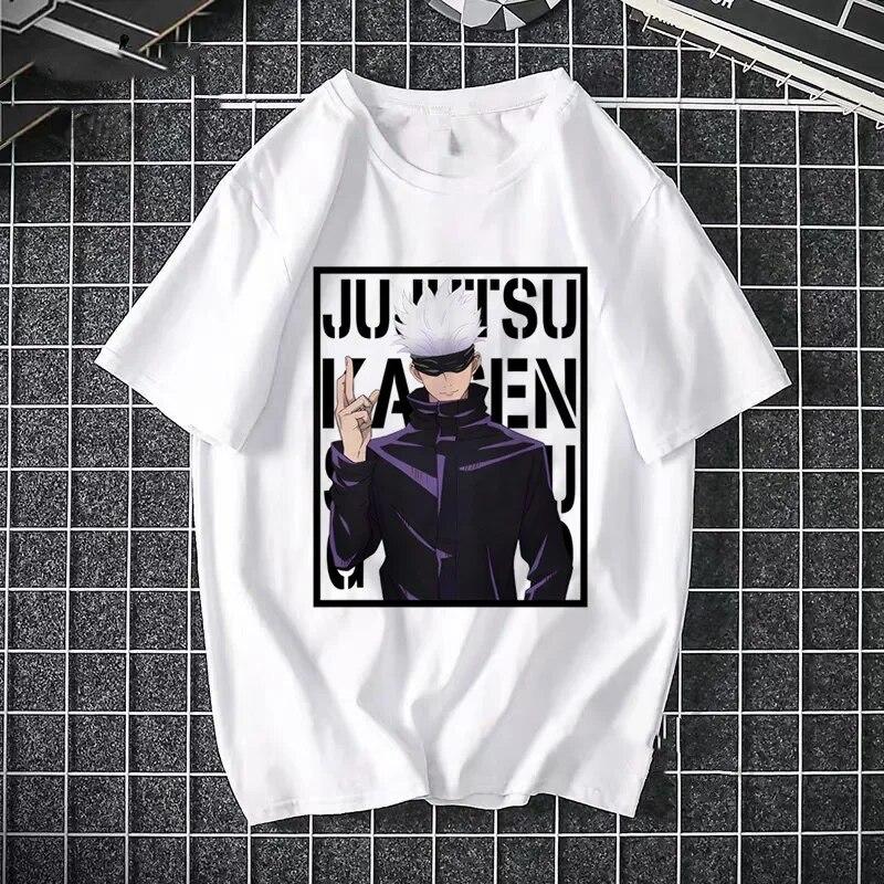 Футболка аниме Jujutsu Kaisen Harajuku женская Свободный повседневный женский топ из чистого хлопка летняя уличная мода круглый вырез