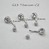 G23 Titanium Alloy ASTM F136 Internally Threaded Belly Button Ring 12mm - Navel Piercing Jewelry