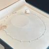 S911 Sterling Silver Gypsy Natural Freshwater Pearl Necklace Women's Fashion Light Luxury Niche Design High-end Collarbone Chain