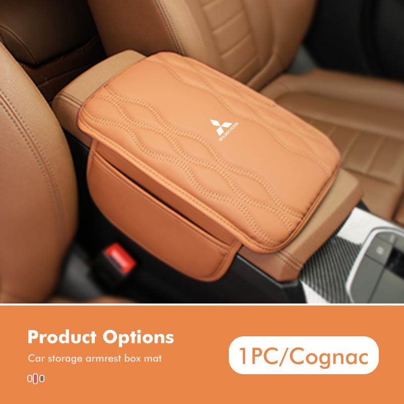 Car Center Console Leather Arm Rest Protection Cushion Storage Pocket For Mitsubishi Outlander Lancer L200 ASX Pajero Grandis LO7