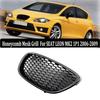 Глянцевая черная передняя решетка-соты "почки" для Seat Leon MK2 1P 2006-2009 Замена решетки капота Внешние аксессуары для автомобиля