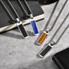 Trendy Lapis Lazuli Pendant Minimalist Stainless Steel Necklace Fashion Pendant Necklace  Men