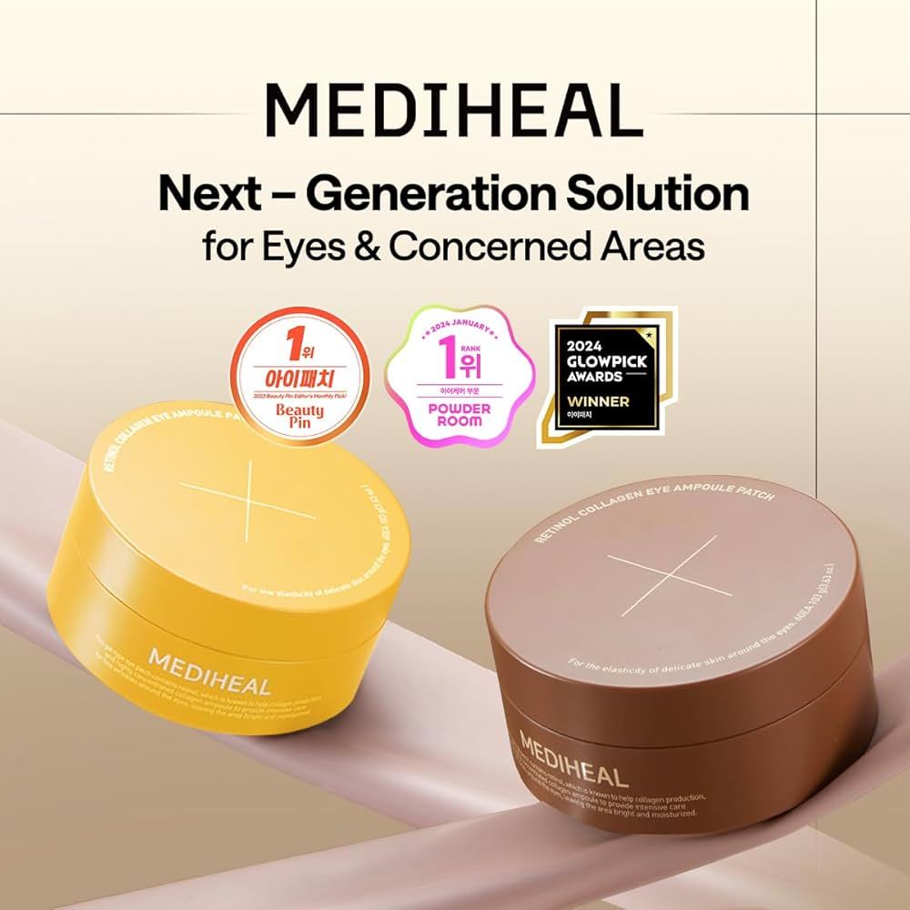 Mediheal Ретинол / Вита Коллаген Патчи для глаз 60 шт. (103 г)/ Антивозрастной, Увлажняющий, Корейская косметика, Kbeauty