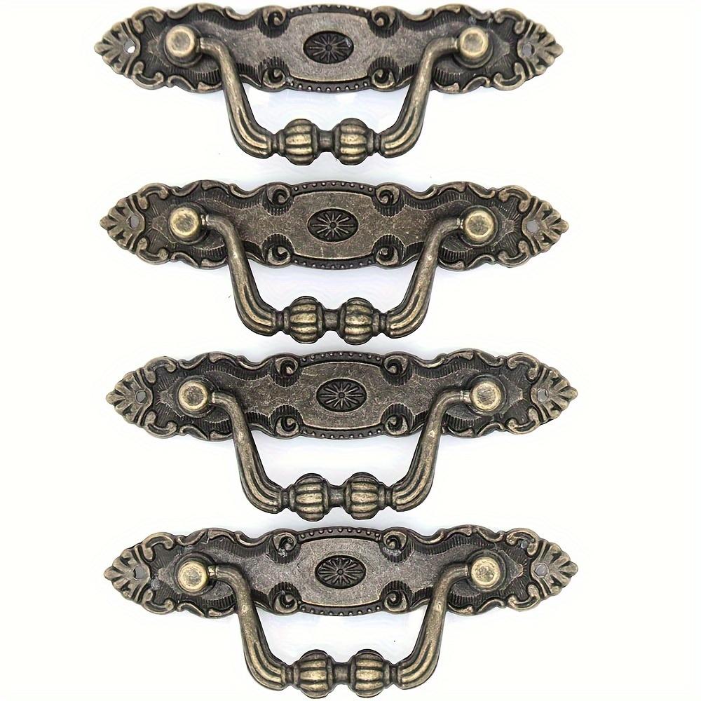 4 шт. Винтажные бронзовые ручки с подъемным кольцом для комода, ручки для туалетного столика, ручки для ящиков из цинкового сплава Art Base