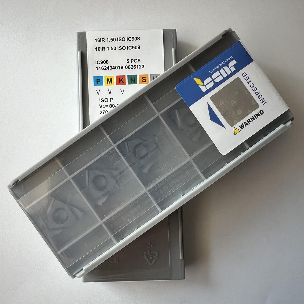 ISCAR / 16IR1.50ISO IC908 / Industrial indexable carbide inserts 10 Pcs