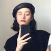 Winter Leather British Style Women Octagonal Cap Painter Hat Korean Style Hat PU Leather Berets