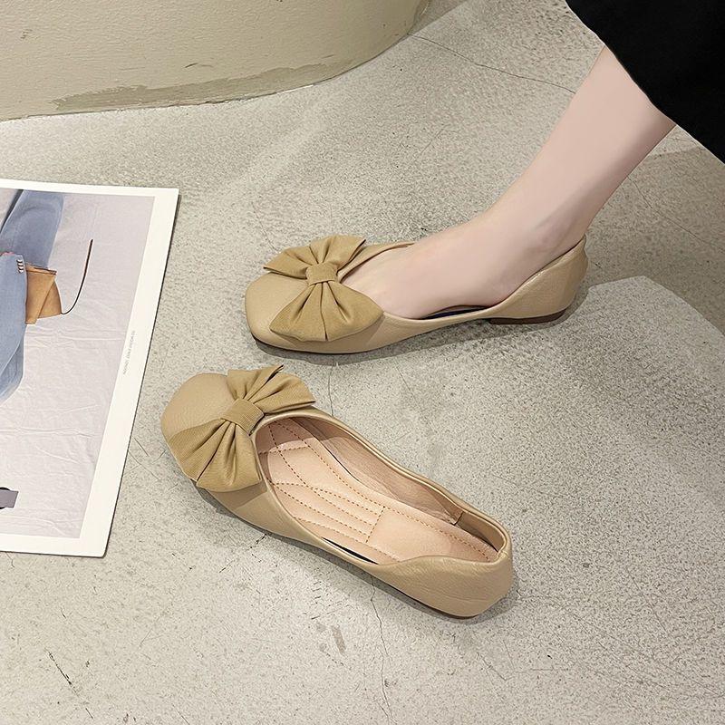 Женская обувь с квадратным носком и бантом, женская плоская обувь, популярная, лето 2025, дешевая распродажа, высокое качество, мода, распродажа Y2k