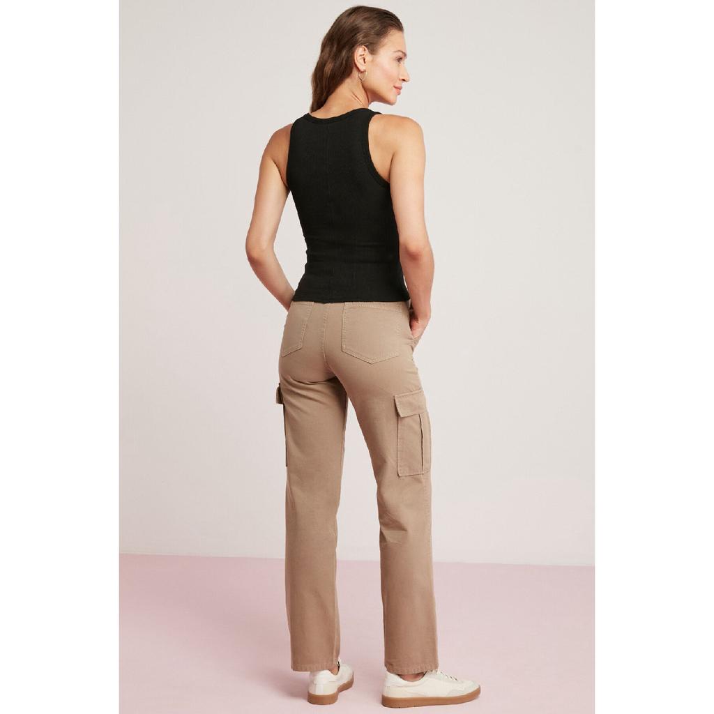 Lllesol Женская базовая белая майка в рубчик на толстых бретелях