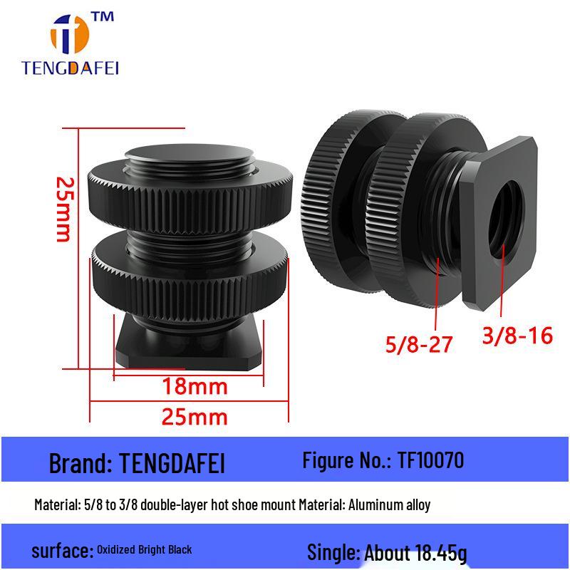 Reversible 1/4" Male To 3/8" Female Adapter for Camera Tripod Ball Head with M4-M8 Conversion Screws