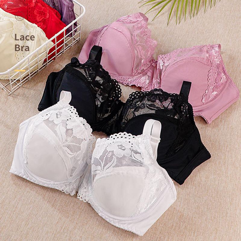 Женский ультратонкий бюстгальтер больших размеров на косточках, кружевные бюстгальтеры с пуш-апами, однотонные хлопковые бюстгальтеры без подкладки, размер 3/4, 85-100 E