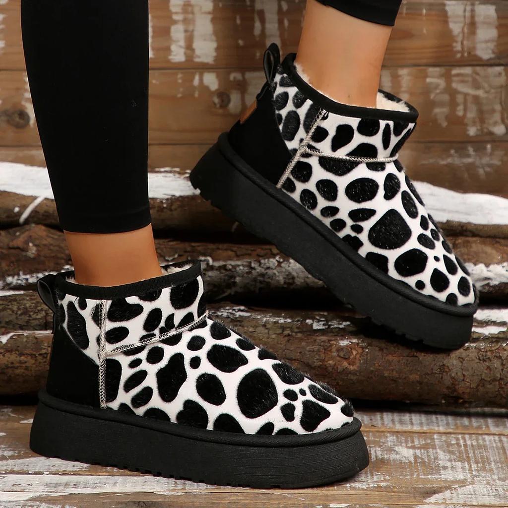 Модные женские ботильоны, толстые плюшевые зимние ботинки, женские нескользящие теплые зимние ботинки с меховой подкладкой из плюша, сохраняющие тепло