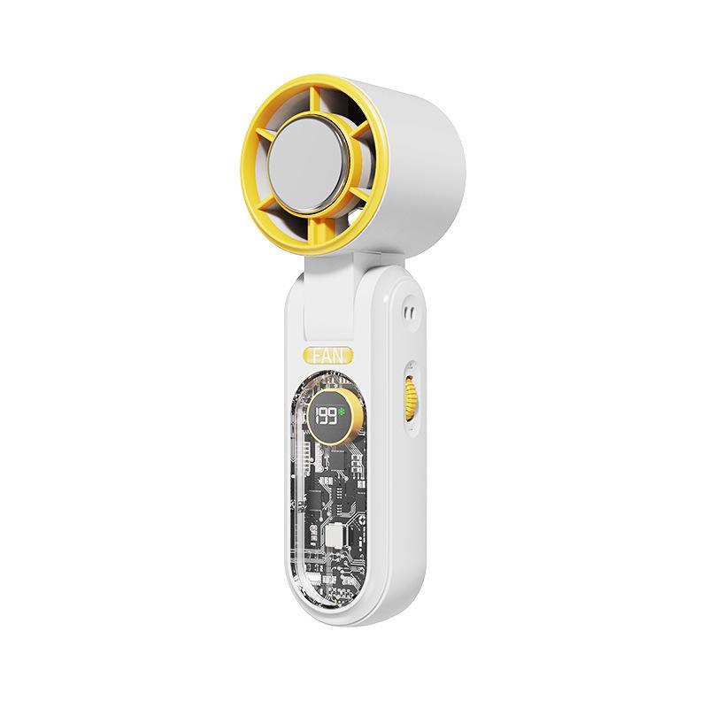 F17 High-Speed Mini Foldable Handheld Fan: 199 Gears, Silent Cooling with Ice Pack