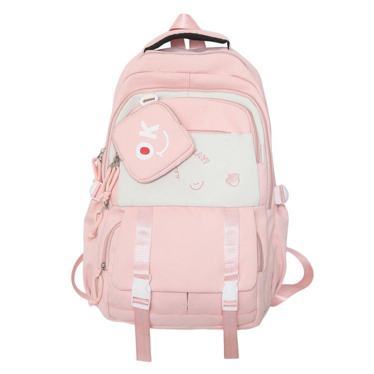 Schoolbag new high-value, light weight, cute, fashionable and versatile large-capacity schoolbag, junior high school and high school students backpack
