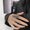 Korean S925 Silver-Plated Three-Layer Retro Hip-Hop Stacking Ring for Women