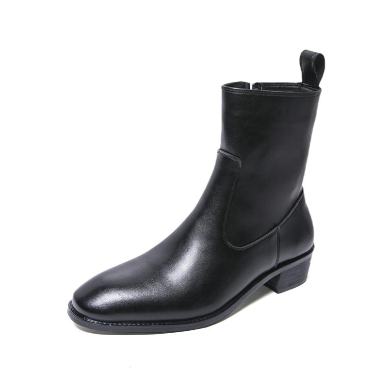 New English Style Chelsea Long Boots for Men Black Luxury Brand Mens Shoes Rubber Casual Shoes for Men Leather Winter Boots Man
