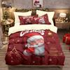 3pc Merry Christmas Cartoon Santa Claus Printed Chipless Quilt Set Multi Size Bedrooms Dormitory Bedding Holiday Decoration