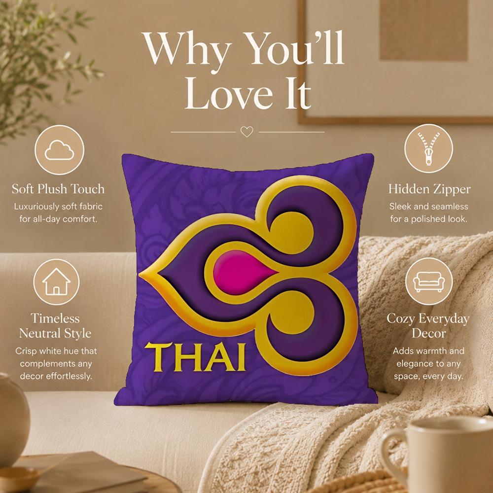 Авиакомпания T-Thai Airways InternationalS Наволочка Двусторонняя Печатная Подушка Гипоаллергенная Защита от Пылевых Клещей